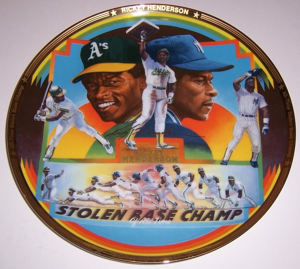 Rickey Henderson Collectibles Sports Impressions Plates